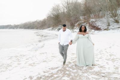Joined hands on beach